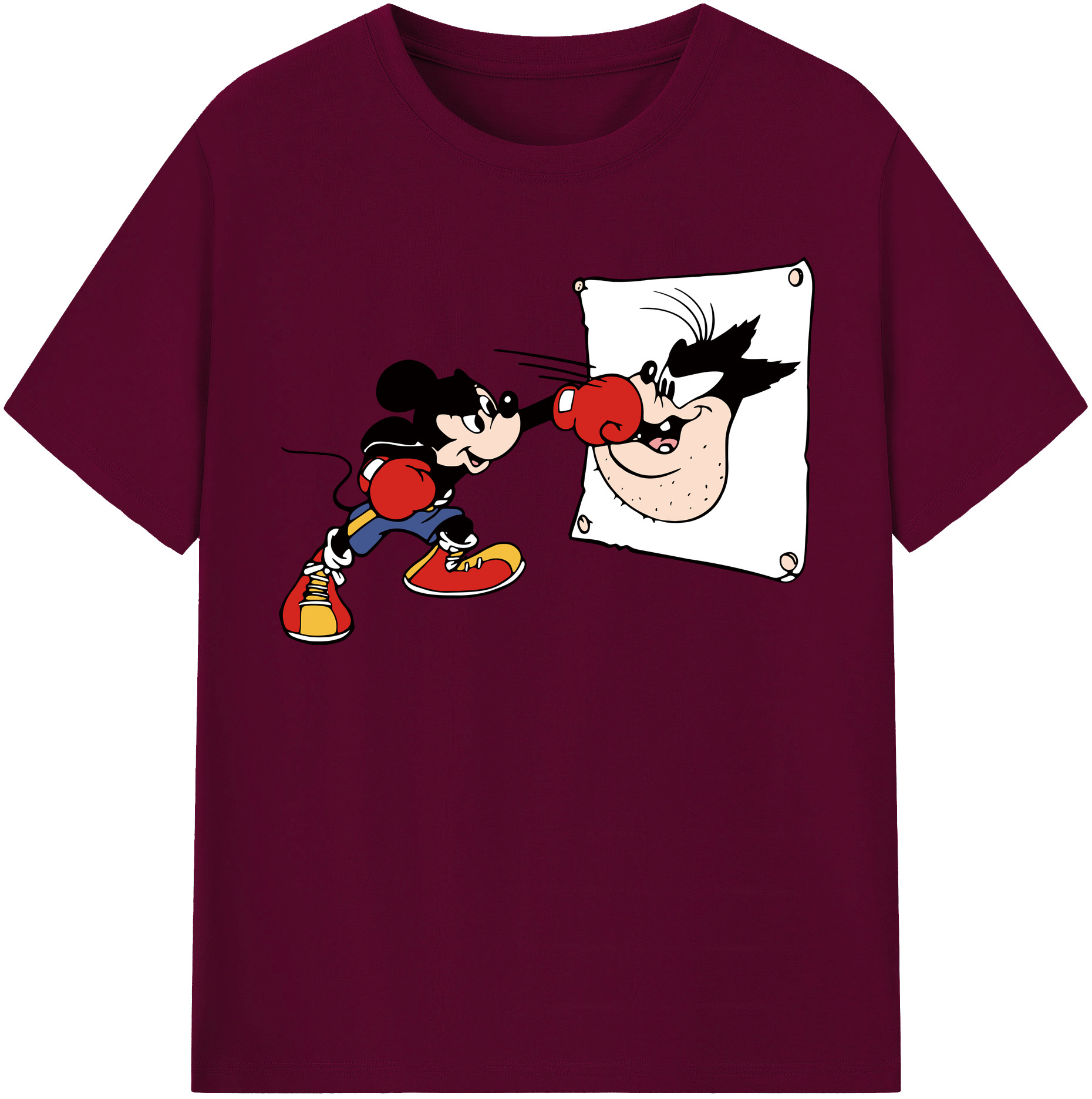 （画像用） ミッキーマウス Mickey Mouse レディースカジュアルプリントTシャツ（綿100％）